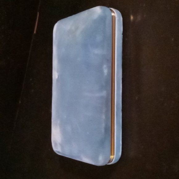 Vintage Jewelry - Vintage Peacock Blue Hinged Jewelry Box